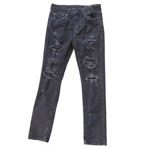 American Eagle Pants Men 28x30 Grey Flex Corduroy Distressed Skinny‎ Casual